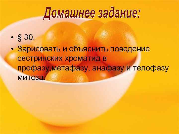  • § 30. • Зарисовать и объяснить поведение сестринских хроматид в профазу, метафазу,