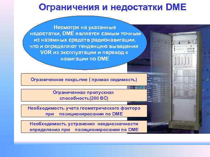 Ограничения и недостатки DME Несмотря на указанные недостатки, DME является самым точным из наземных