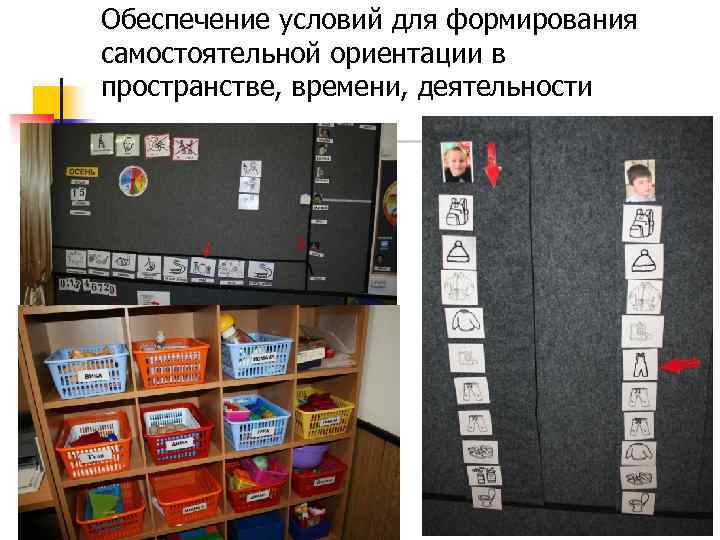 Обеспечение условий для формирования самостоятельной ориентации в пространстве, времени, деятельности 