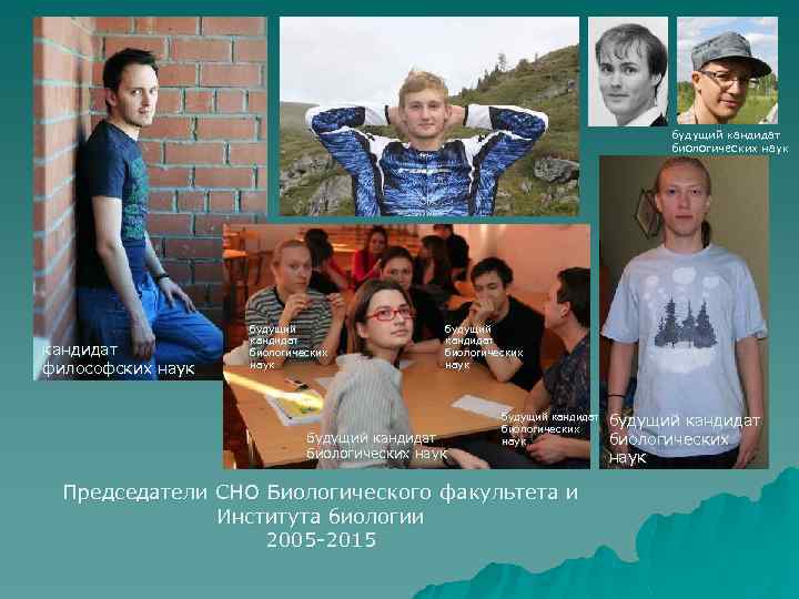 будущий кандидат биологических наук кандидат философских наук будущий кандидат биологических наук Председатели СНО Биологического