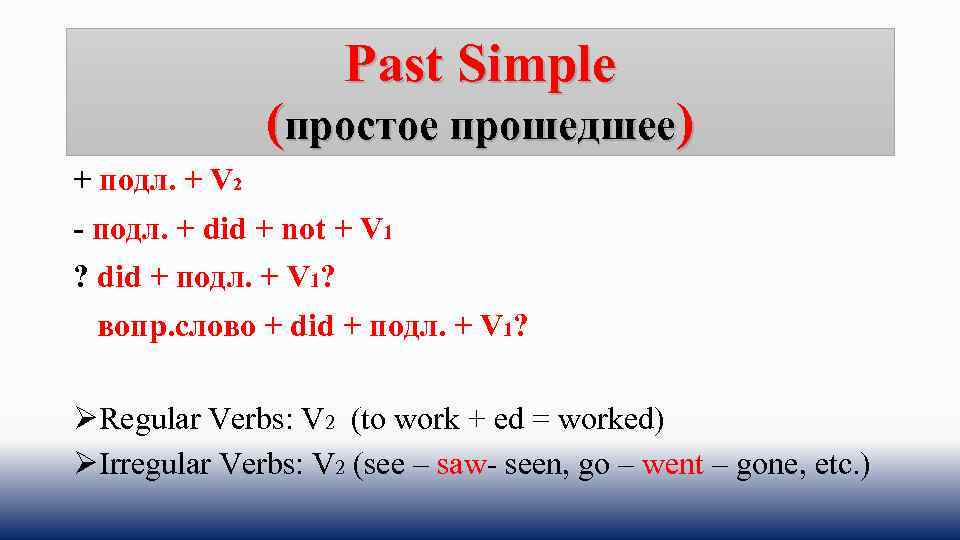 Глагол see в past continuous. Паст Симпл v2 v1+ed did v1. Did + not + v 1. Прошедшее продолжительное в 3 условное. D.O+подл+v?.