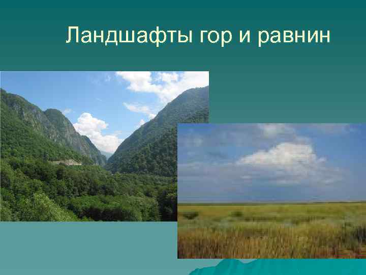 Ландшафты гор и равнин 