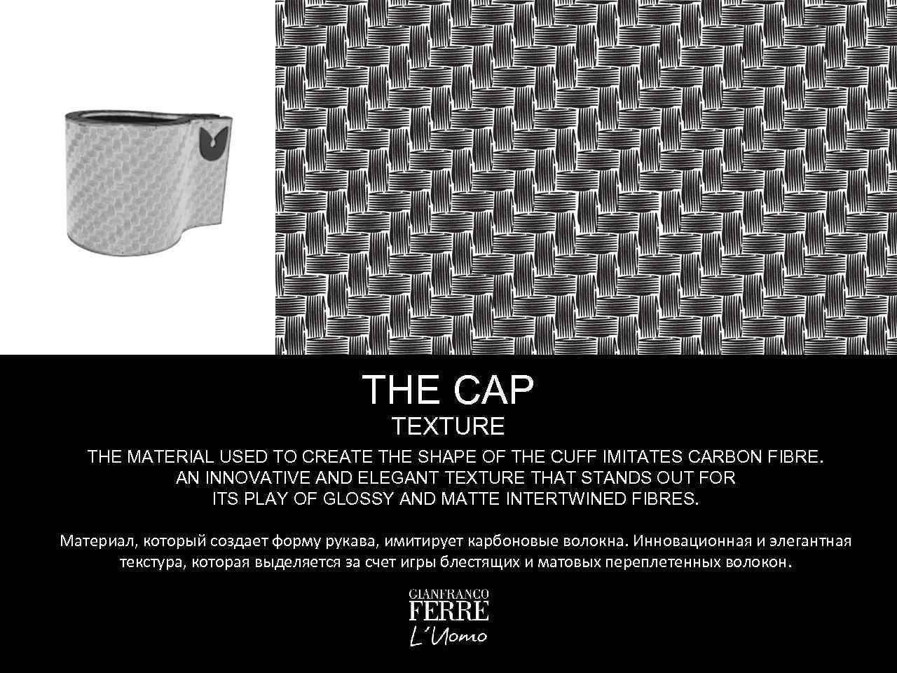 THE CAP TEXTURE THE MATERIAL USED TO CREATE THE SHAPE OF THE CUFF IMITATES