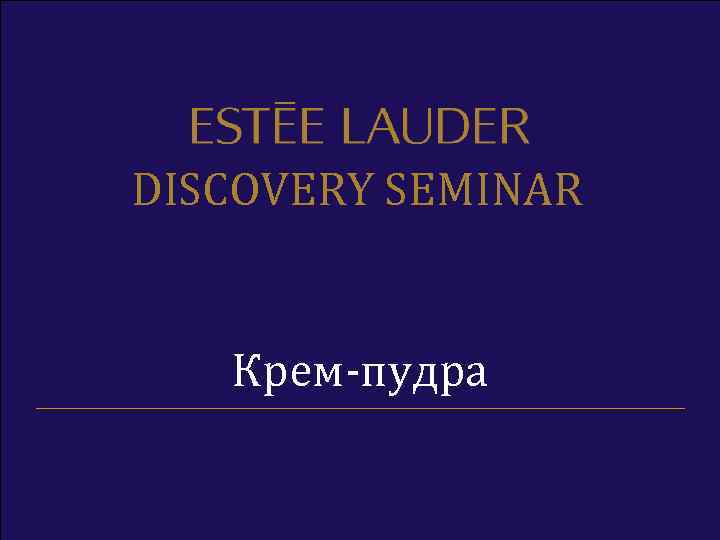 DISCOVERY SEMINAR Крем-пудра 