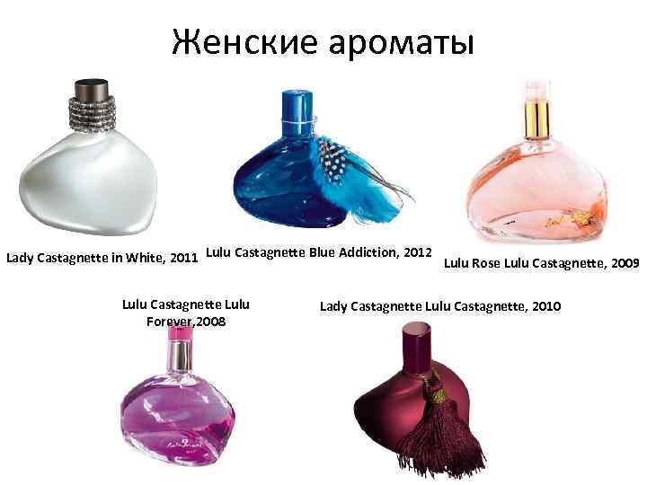 Женские ароматы Lady Castagnette in White, 2011 Lulu Castagnette Blue Addiction, 2012 Lulu Rose