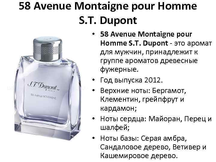 58 Avenue Montaigne pour Homme S. T. Dupont • 58 Avenue Montaigne pour Homme