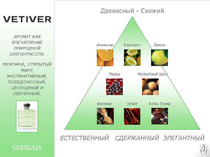 Древесный - Свежий АРОМАТ КАК ВПЕЧАТЛЕНИЕ ПРИРОДНОЙ ЭЛЕГАНТНОСТИ. МУЖЧИНА, ОТКРЫТЫЙ МИРУ, ИНСТИНКТИВНЫЙ, ПОБЕДОНОСНЫЙ, СВОБОДНЫЙ