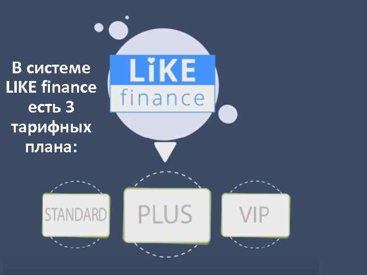В системе LIKE finance есть 3 тарифных плана: 