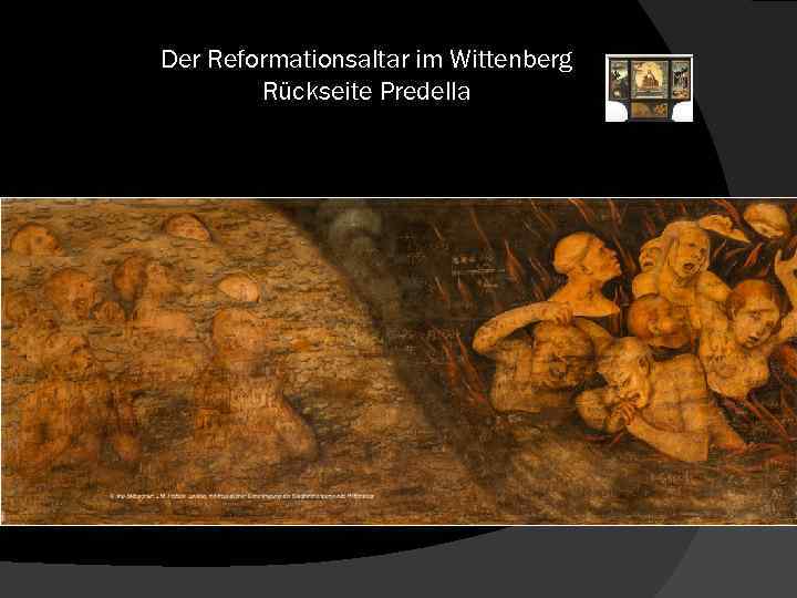 Der Reformationsaltar im Wittenberg Rückseite Predella 