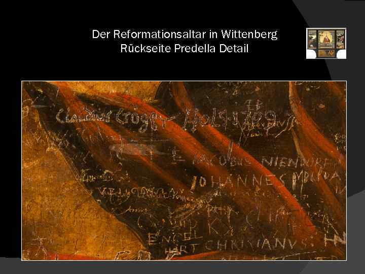 Der Reformationsaltar in Wittenberg Rückseite Predella Detail 