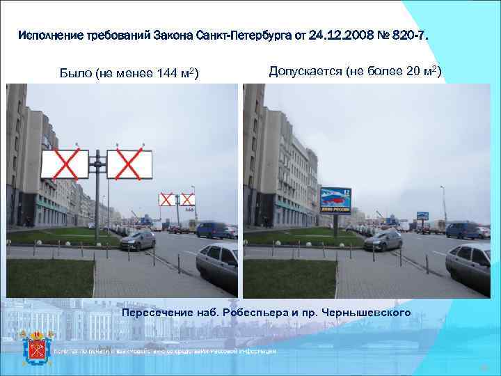 Исполнение требований Закона Санкт-Петербурга от 24. 12. 2008 № 820 -7. Было (не менее