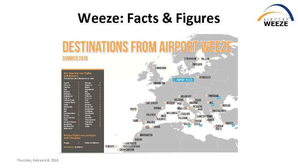 Weeze: Facts & Figures Thursday, February 8, 2018 