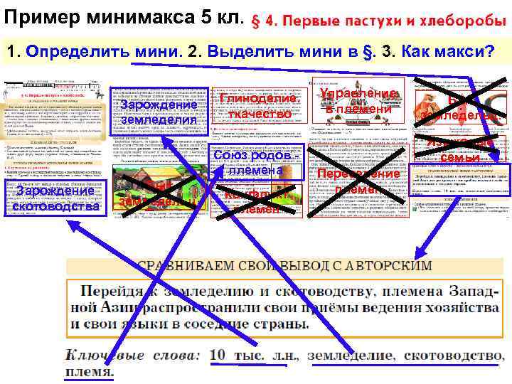 Пример минимакса 5 кл. : 1. Определить мини. 2. Выделить мини в §. 3.