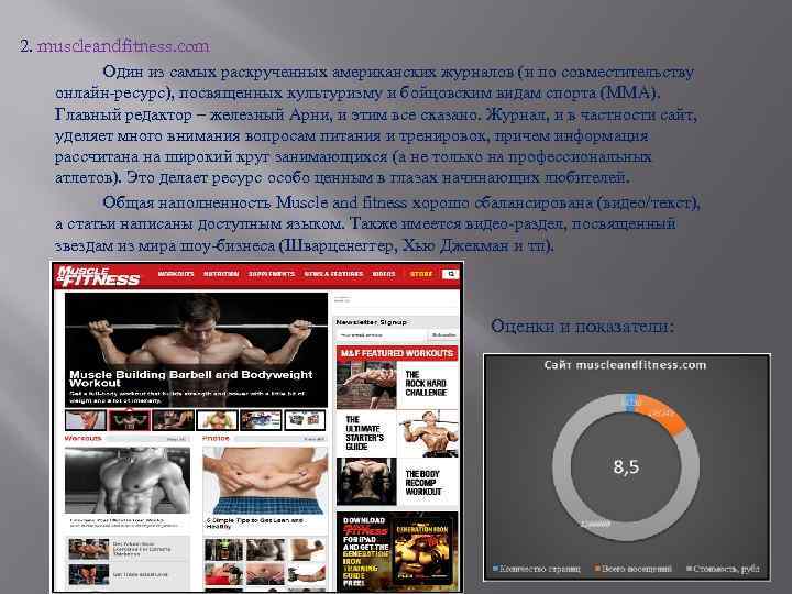 2. muscleandfitness. com Один из самых раскрученных американских журналов (и по совместительству онлайн-ресурс), посвященных
