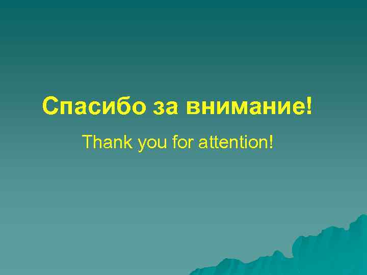 Спасибо за внимание! Thank you for attention! 