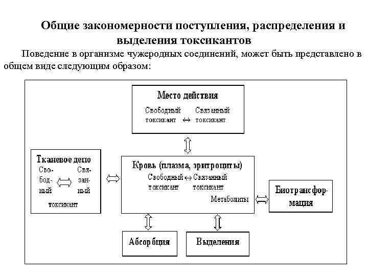 Общие закономерности поступления, распределения и выделения токсикантов Поведение в организме чужеродных соединений, может быть