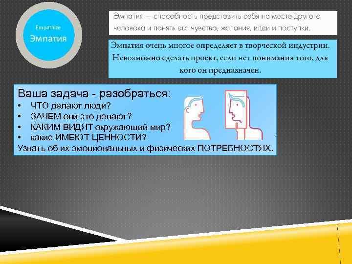 Ваша задача - разобраться: • ЧТО делают люди? • ЗАЧЕМ они это делают? •