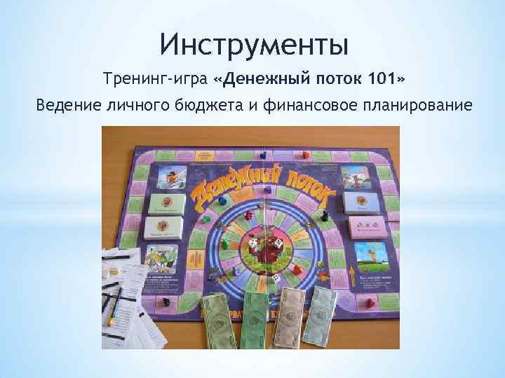 Инструменты Тренинг-игра «Денежный поток 101» Ведение личного бюджета и финансовое планирование 