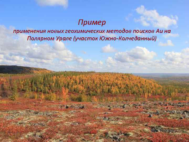 Пример применения новых геохимических методов поисков Au на Полярном Урале (участок Южно-Колчеданный) 