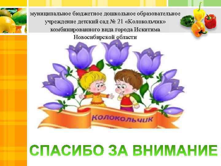 муниципальное бюджетное дошкольное образовательное учреждение детский сад № 21 «Колокольчик» комбинированного вида города Искитима