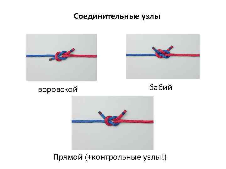 Соединительные узлы воровской бабий Прямой (+контрольные узлы!) 