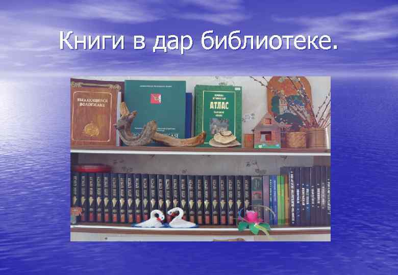 Книги в дар библиотеке. 