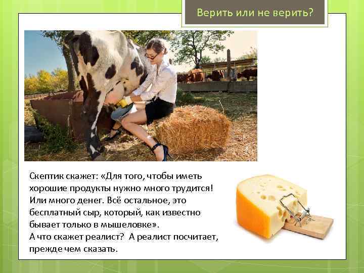 Верить или не верить? Скептик скажет: «Для того, чтобы иметь хорошие продукты нужно много