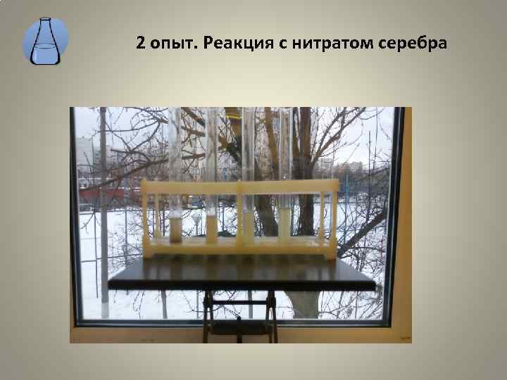 2 опыт. Реакция с нитратом серебра 