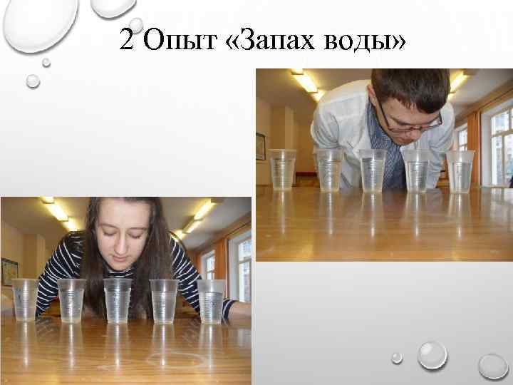 2 Опыт «Запах воды» 