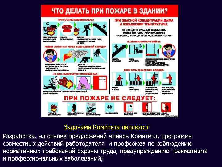 Задачами Комитета являются: Разработка, на основе предложений членов Комитета, программы совместных действий работодателя и