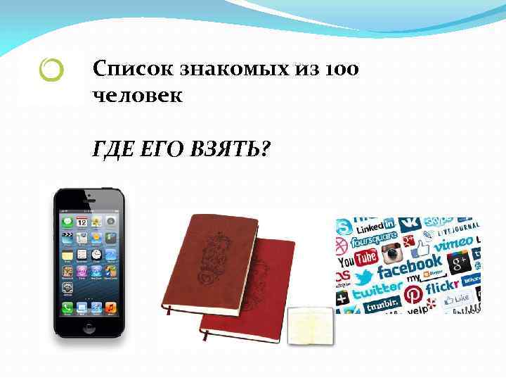 Список знакомых из 100 человек ГДЕ ЕГО ВЗЯТЬ? 