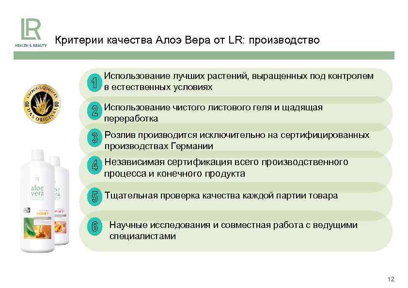Критерии качества Алоэ Вера от LR: производство Использование лучших растений, выращенных под контролем в