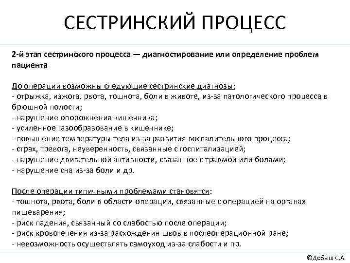 СЕСТРИНСКИЙ ПРОЦЕСС 2 -й этап сестринского процесса — диагностирование или определение проблем пациента До