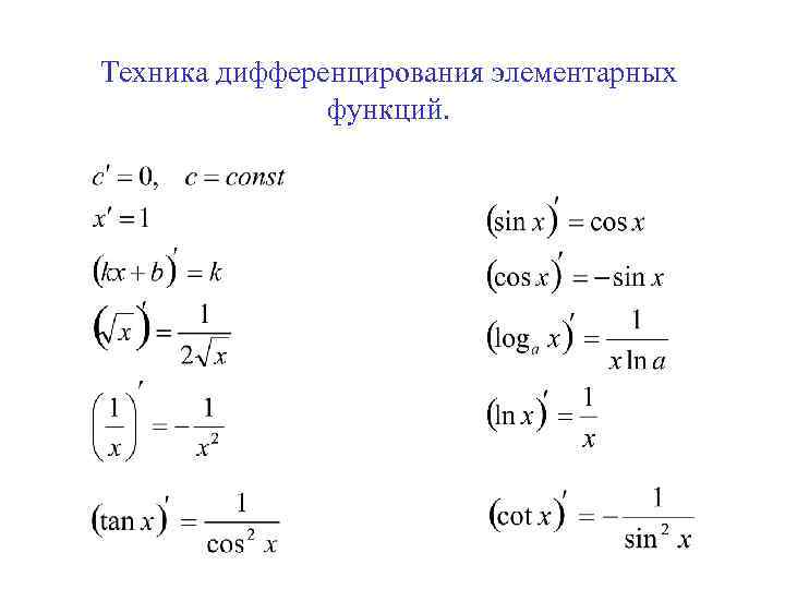 Определить производную функции y 6