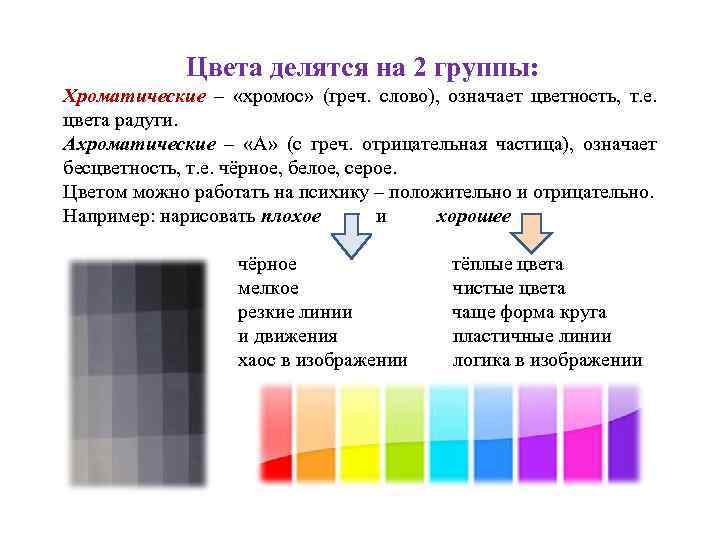 Какого цвета чаще. Хроматические цвета делятся на:. Хроматические цвета условно делят на. Хроматические цвета делятся на теплые и холодные. Что означает ахроматические цвета.