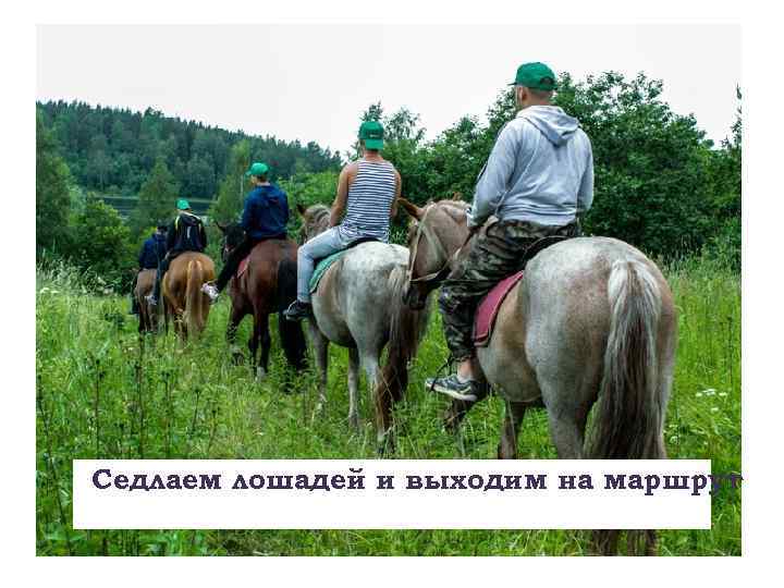 Седлаем лошадей и выходим на маршрут 