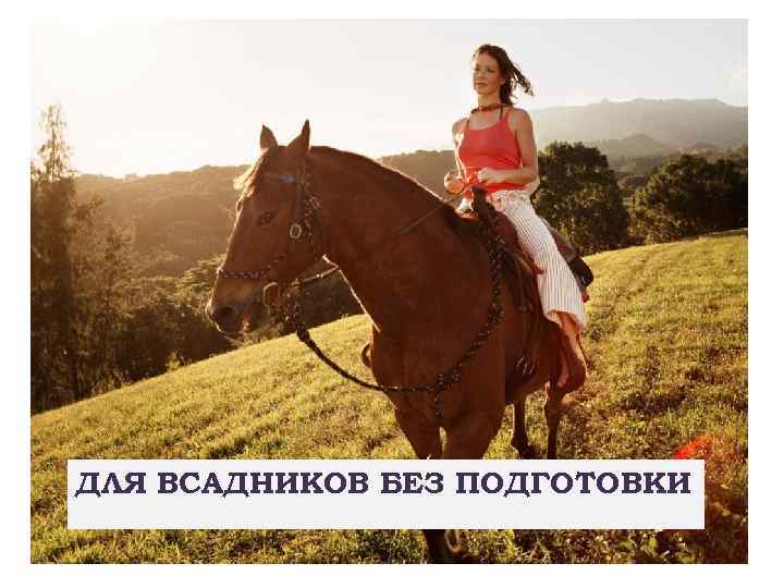 ДЛЯ ВСАДНИКОВ БЕЗ ПОДГОТОВКИ 