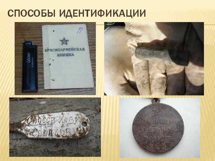 СПОСОБЫ ИДЕНТИФИКАЦИИ 