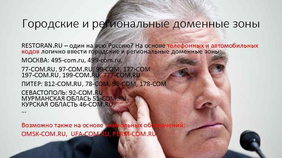 Городские и региональные доменные зоны RESTORAN. RU – один на всю Россию? На основе
