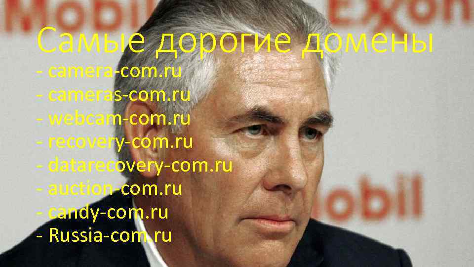 Самые дорогие домены - camera-com. ru - cameras-com. ru - webcam-com. ru - recovery-com.