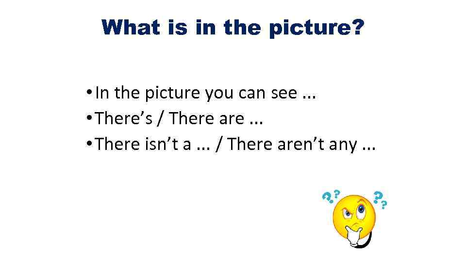 What is in the picture? • In the picture you can see. . .