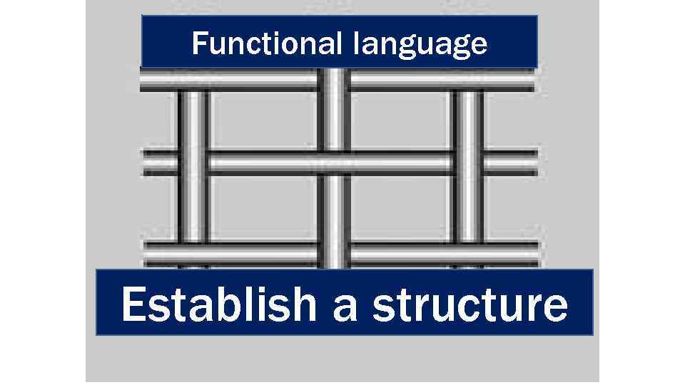 Functional language Establish a structure 