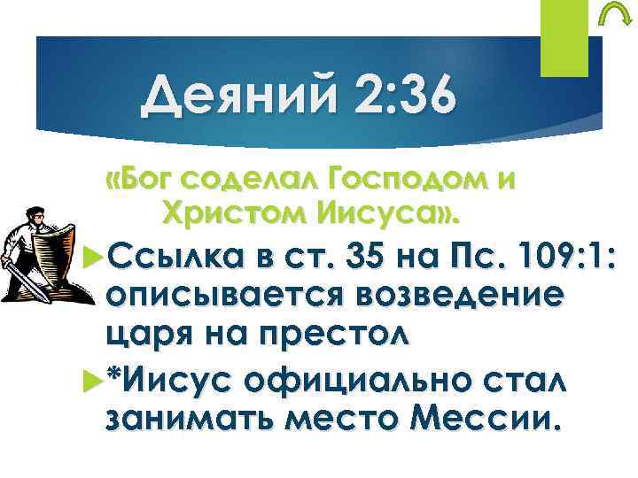 Деяний 2: 36 «Бог соделал Господом и Христом Иисуса» . Ссылка в ст. 35