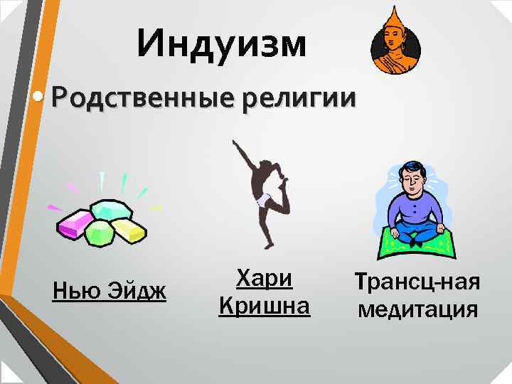 Индуизм • Родственные религии Нью Эйдж Хари Кришна Трансц-ная медитация 