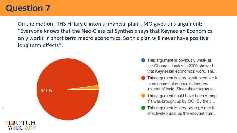 Question 7 On the motion "THS Hillary Clinton's financial plan", MO gives this argument: