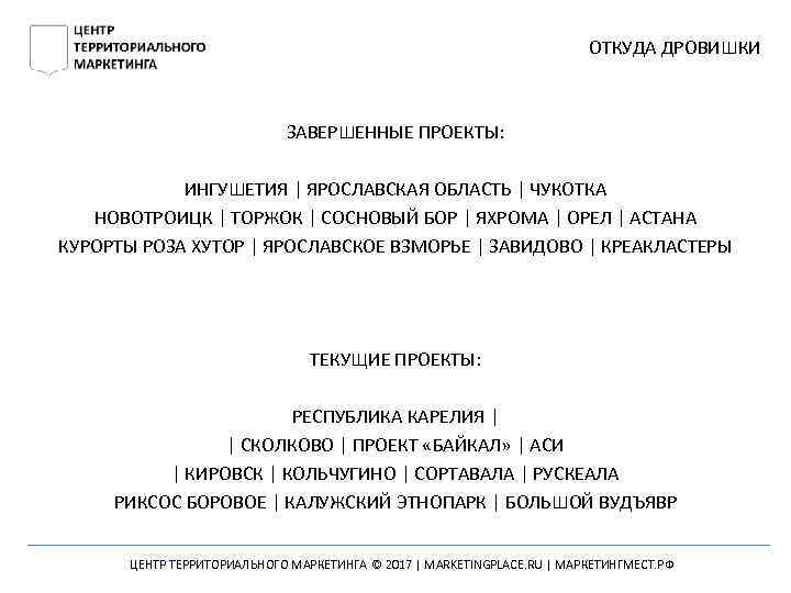ОТКУДА ДРОВИШКИ ЗАВЕРШЕННЫЕ ПРОЕКТЫ: ИНГУШЕТИЯ | ЯРОСЛАВСКАЯ ОБЛАСТЬ | ЧУКОТКА НОВОТРОИЦК | ТОРЖОК |