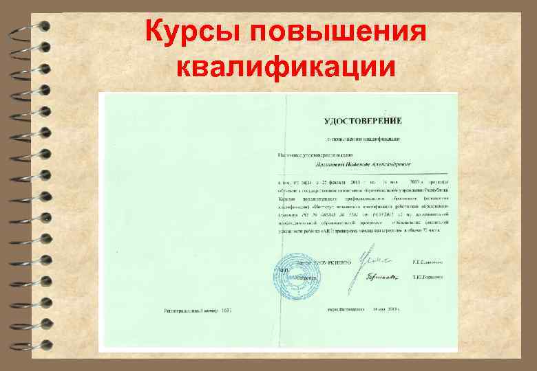 Курсы повышения квалификации 