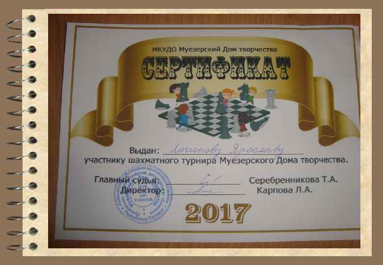 Сын увлекается шахматами. 