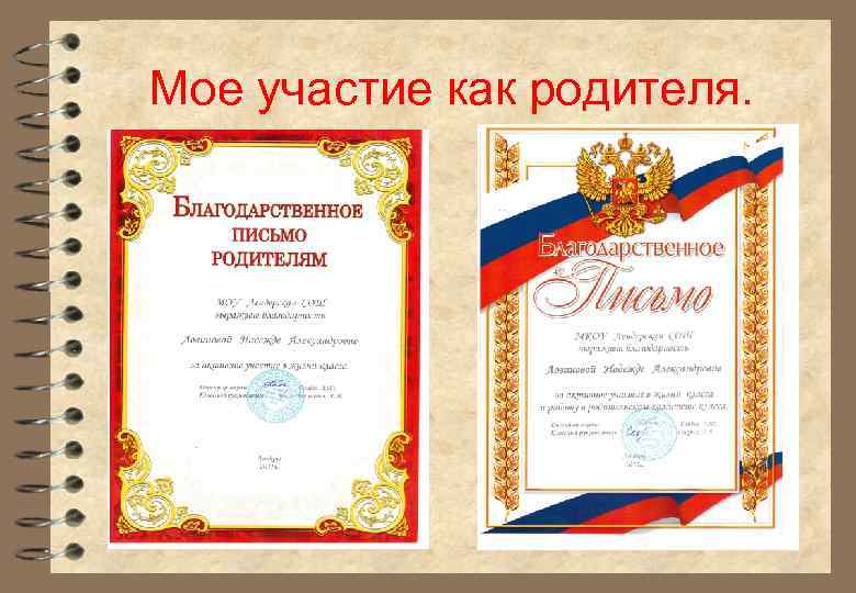 Мое участие как родителя. 