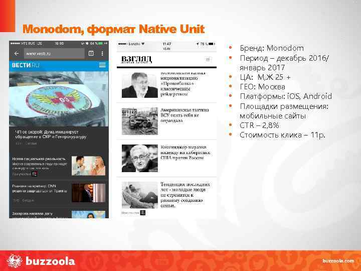 Monodom, формат Native Unit • Бренд: Monodom • Период – декабрь 2016/ • •